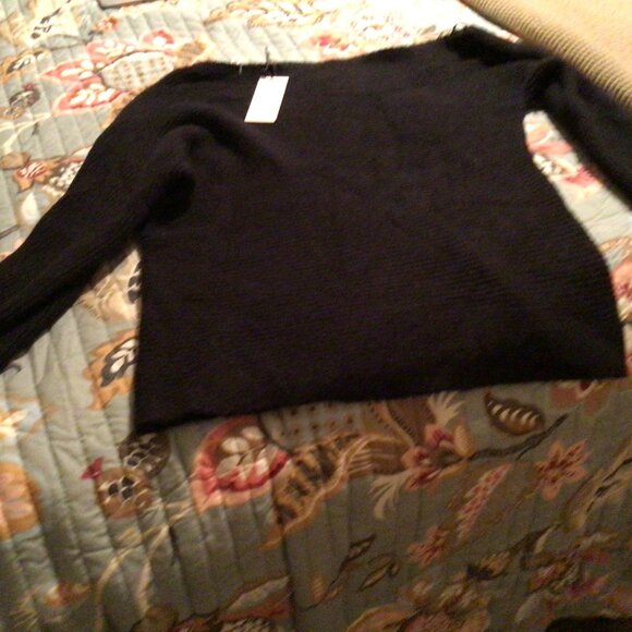 Treasure & Bond One-Shoulder Rib Sweater in black S / BP Long Cardigan Size S - Picture 8 of 10